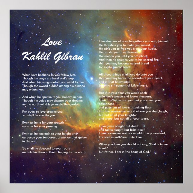 Kärlek av Kahlil Gibran Poster (Framsidan)