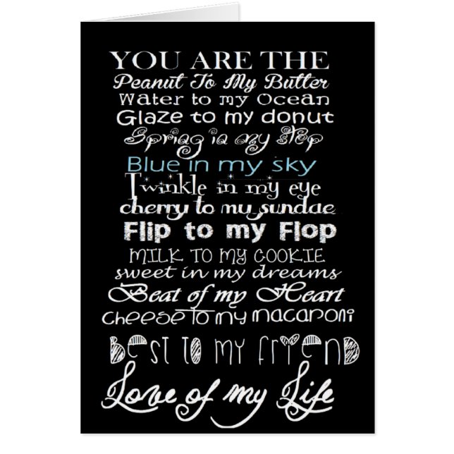 Kärlek av mitt liv hälsningskort (Framsidan)