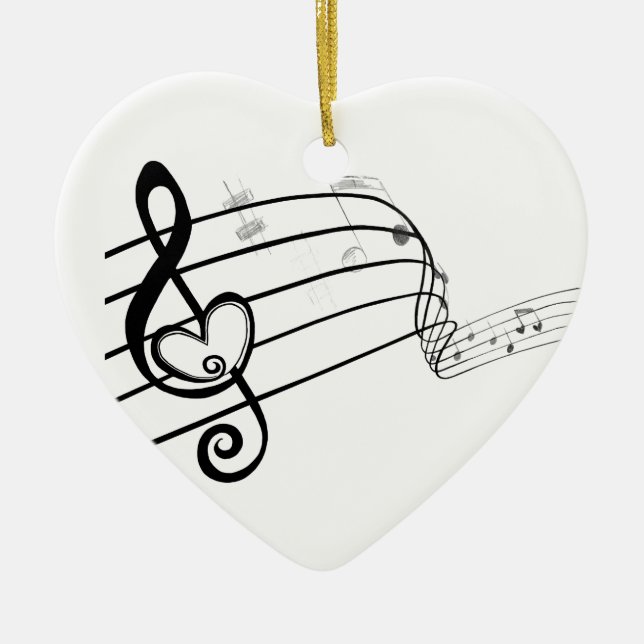 Kärlek av musik julgransprydnad keramik (Framsidan)