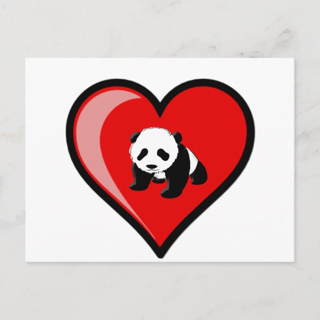 kärlek av pandaen vykort (Framsida)