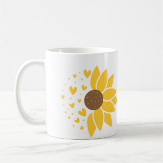 Kärlek av solblommor kaffemugg