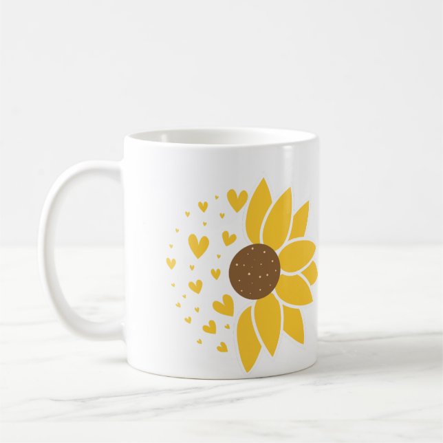 Kärlek av solblommor kaffemugg (Vänster)