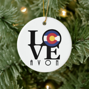 KÄRLEK Avon Colorado Julgransprydnad Keramik