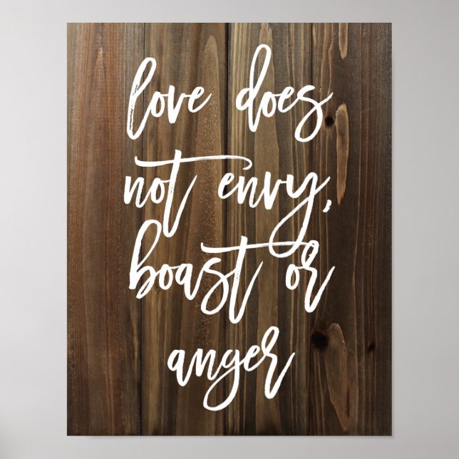 Kärlek avundas, skryter eller... Faux Wood | POSTE Poster (Framsidan)