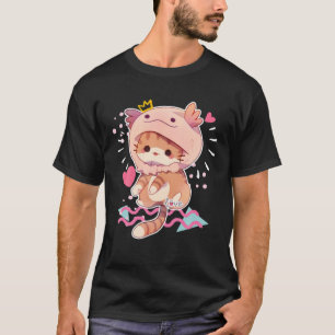Kärlek Axolotl Hat Cat Cute Axolotl Älskare Hear T Shirt