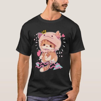 Kärlek Axolotl Hat Cat Cute Axolotl Älskare Heart T Shirt