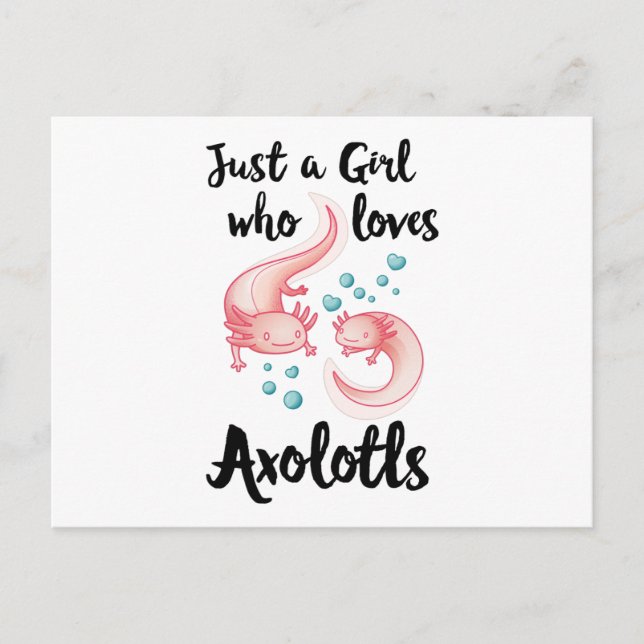 Kärlek Axolotls Cute Axolotl Gift Women Vykort (Framsida)