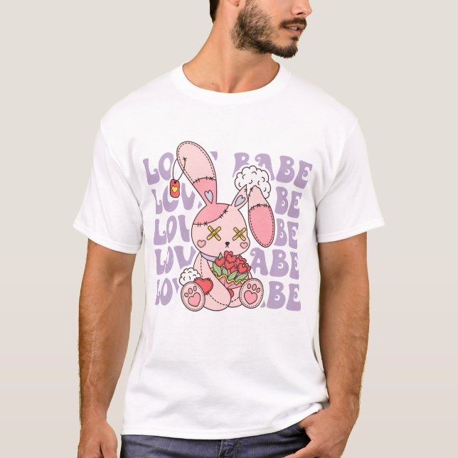 Kärlek Babe Valentine Bunny T Shirt (Framsida)