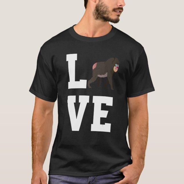 Kärlek Baboon Apparat, apa Ape T Shirt (Framsida)