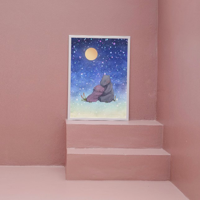 Kärlek, Baby Flodhäst och hennes mamma Poster (Skapare uppladdad)