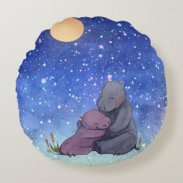 Kärlek, Baby Hippo och hennes Mor Rund Kudde