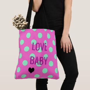 Kärlek Baby Polka Dot Sprinkle Möhippa Rosa Show Tygkasse