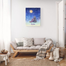 Kärlek, babyflodhäst och hennes mamma poster