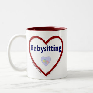 Kärlek Babysit Två-Tonad Mugg