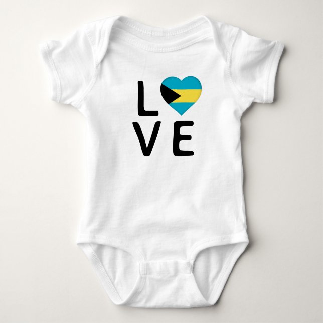 Kärlek - Bahamas Flagga T Shirt (Framsida)