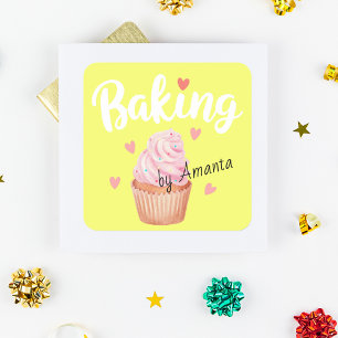 Kärlek Baking Sticker Fyrkantigt Klistermärke
