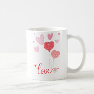 Kärlek-ballonger och -hjärtan - Cute Valentine Kaffemugg