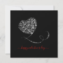 Kärlek Balloon Ord Art Valentindagen Kort