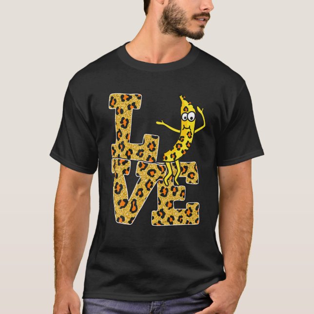 Kärlek Banana Leopard Funny Fruit Älskare T Shirt (Framsida)