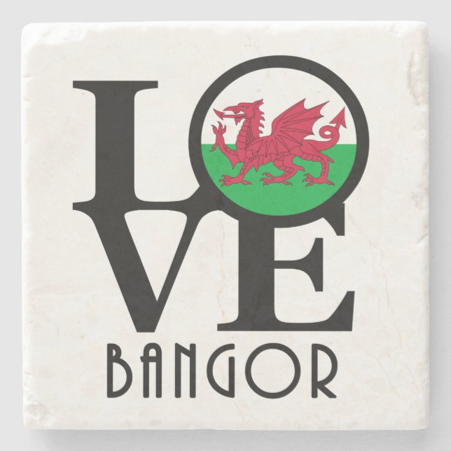 KÄRLEK Bangor Wales Stenunderlägg (Framsidan)