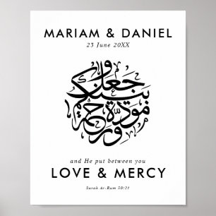 Kärlek & Barmhärtighet Elegant Svart Muslimsk Bröl Poster