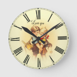 Kärlek, barn vintage rund klocka