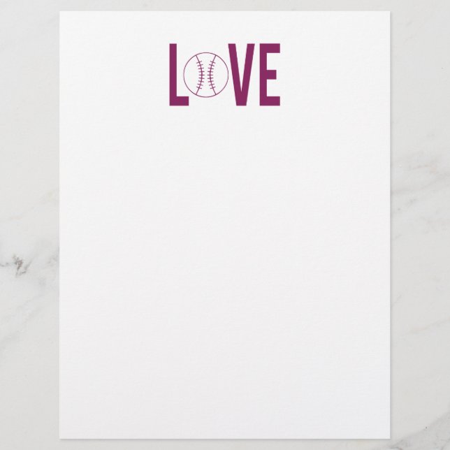 Kärlek Baseball Brevhuvud (Framsida)
