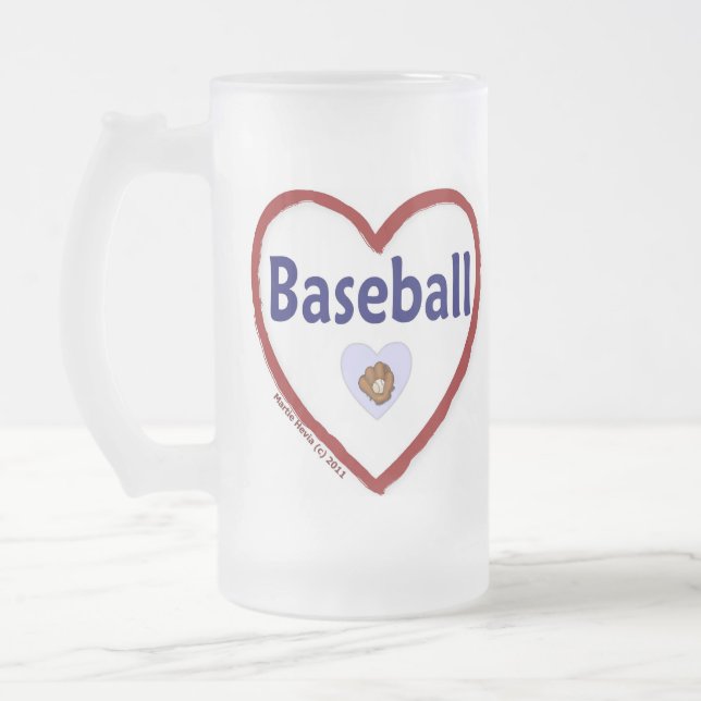 Kärlek Baseball Frostat Ölglas (Vänster)