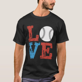 Kärlek Baseball Grunge Design – Retro Distressed T Shirt