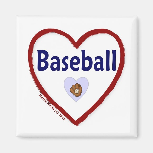 Kärlek Baseball Magnet (Framsidan)