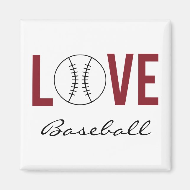 Kärlek Baseball Magnet (Framsidan)