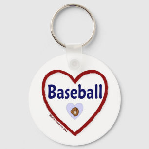 Kärlek Baseball Nyckelring