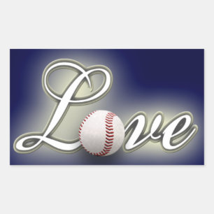 Kärlek Baseball Photo Sticker Rektangulärt Klistermärke