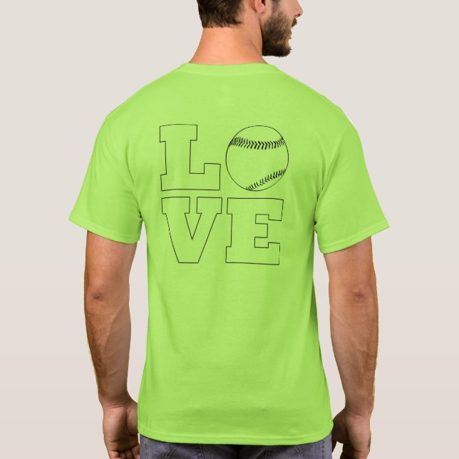 Kärlek Baseball/Softball Manar-Shirt Tröja (Baksida)