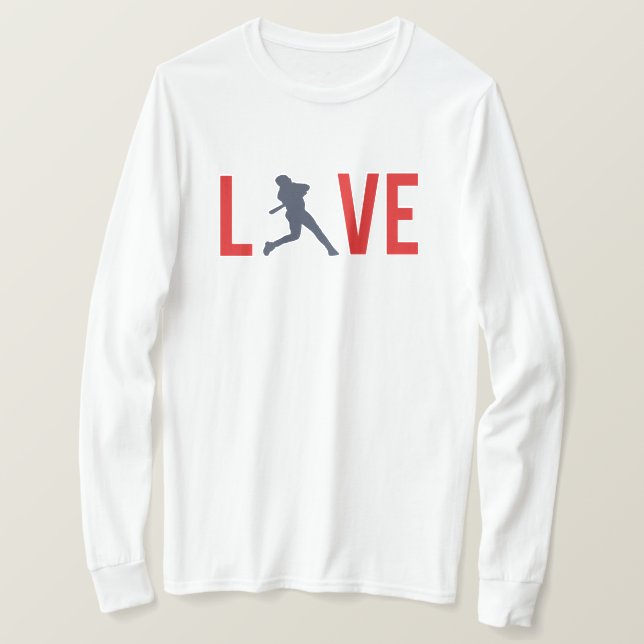 Kärlek Baseball Tee Shirt (Design framsida)