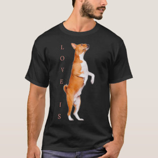 Kärlek Basenji Hund Pappa Mamma Puppy Cute Pet Val T Shirt