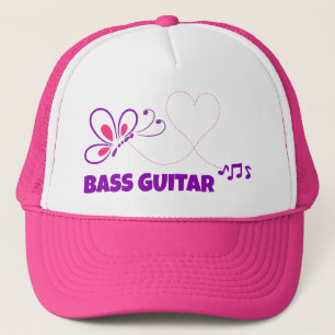Kärlek Basgitarr Rosa Lila Fjäril Hjärtat Lastbil Keps