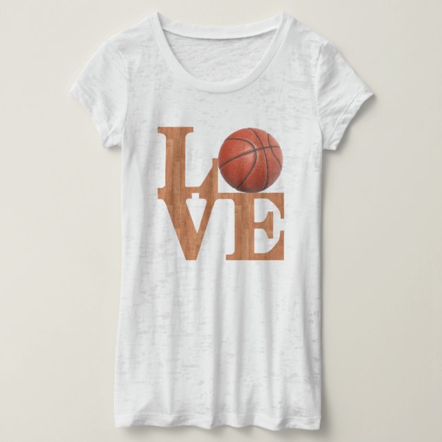 Kärlek Basketall Tee Shirt (Design framsida)