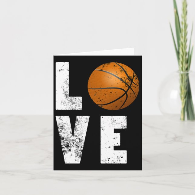 Kärlek Basketball Coola Design for Sport Älskare Kort (Framsida)
