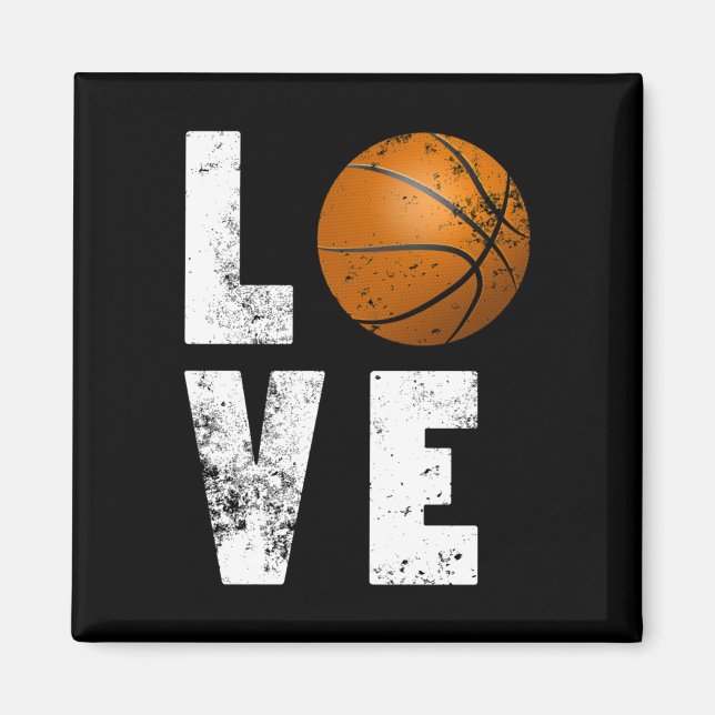 Kärlek Basketball Coola Design for Sport Älskare Magnet (Framsidan)