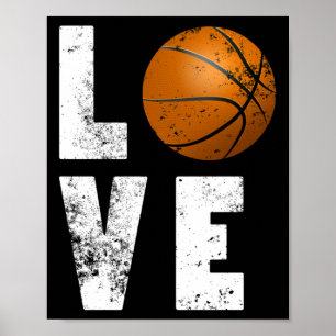 Kärlek Basketball Coola Design for Sport Älskare Poster