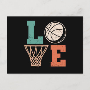 Kärlek Basketball   Förtjusande basketdesign Vykort