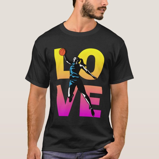 Kärlek Basketball N T Shirt (Framsida)