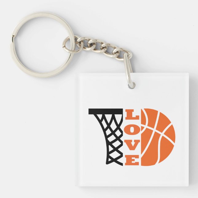 Kärlek Basketball ring och orange boll (Framsidan)
