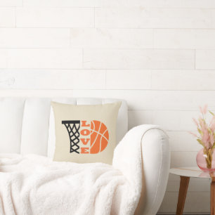 Kärlek Basketball ring och orange boll Kudde