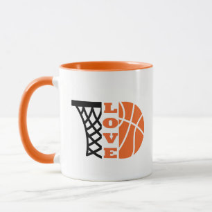 Kärlek Basketball ring och orange boll Mugg