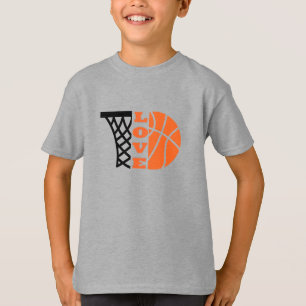 Kärlek Basketball ring och orange boll T Shirt
