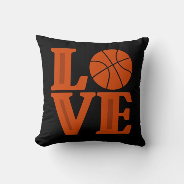 Kärlek Basketball sport roligt dekorativ kudde (Framsida)