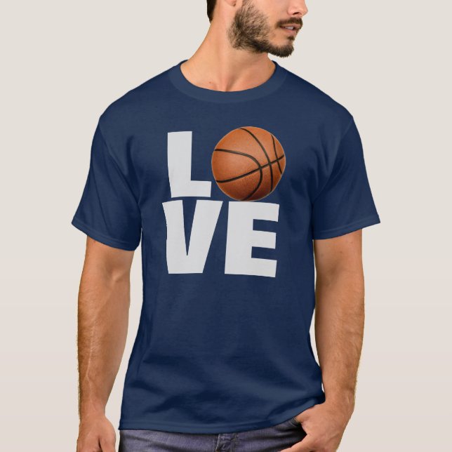 Kärlek Basketball T-Shirt - Blue Blue Sport Tees (Framsida)