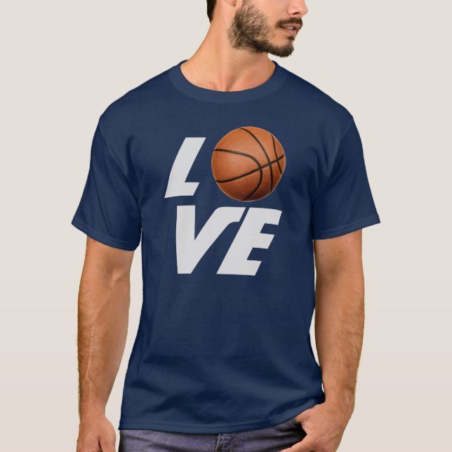 Kärlek Basketball T-Shirt - Navy Blue Färg Tees (Framsida)